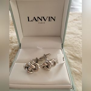 Designer Lanvin Cuff Link Silver Tone